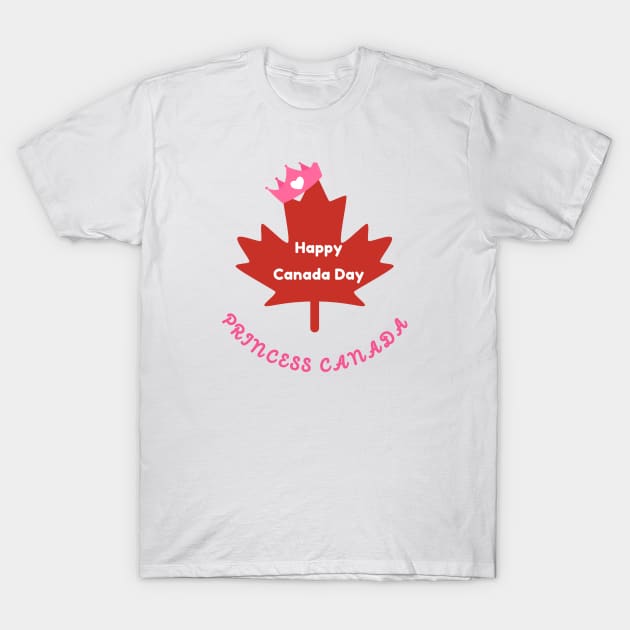 Happy Canada Day Princess Canadian with Crown T-Shirt by Mission Bear